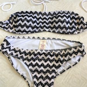 Black and white zig zag bathing suit